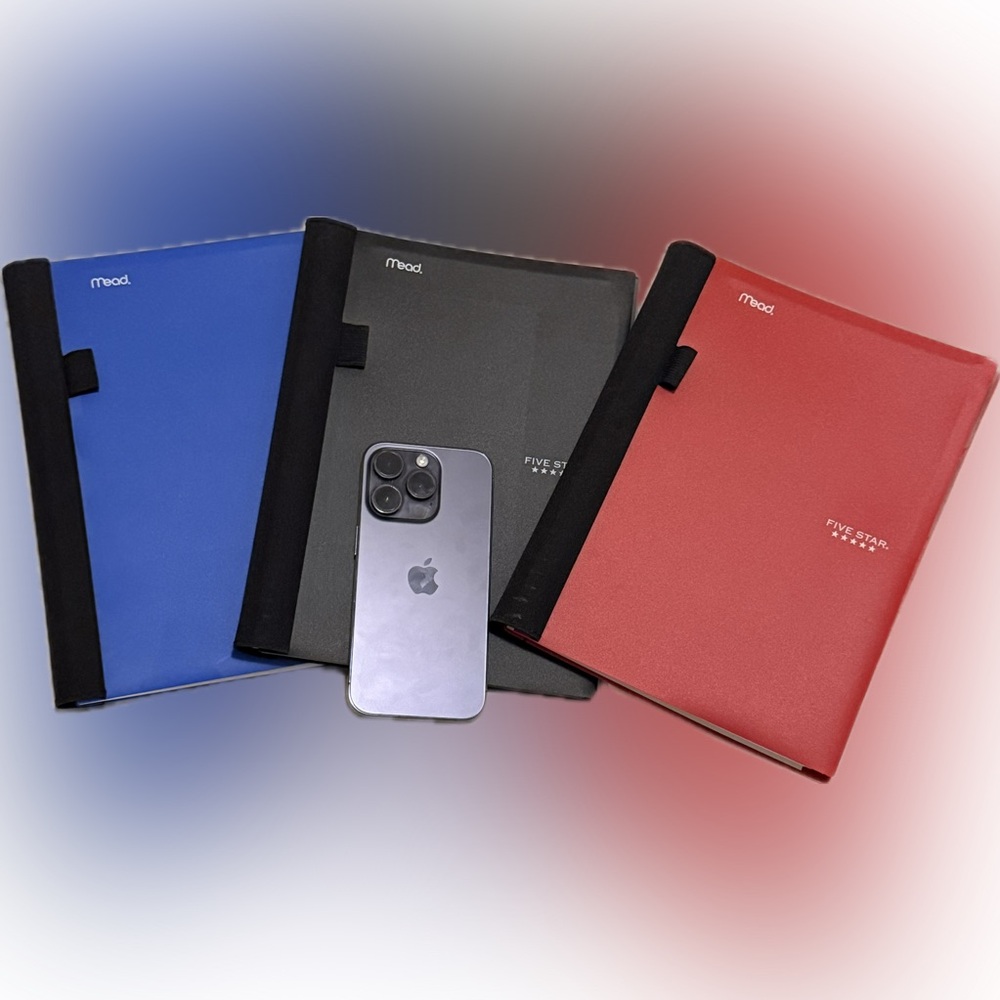 [NWT] Set of 3 Mead Five Star Advance Medium Notebooks (Blue, Black, Red)
